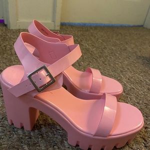 pink platform heels